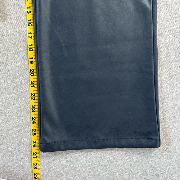 Kut From the Kloth Abrielle Faux Leather Wide Leg Trousers. Size 00. NWT. Navy. - Picture 11 of 13